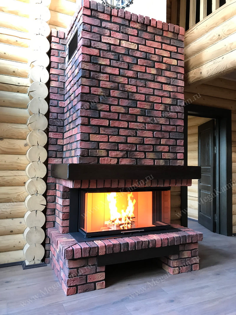 1. Камин пристенный трехсторонний топка "BRUNNER"