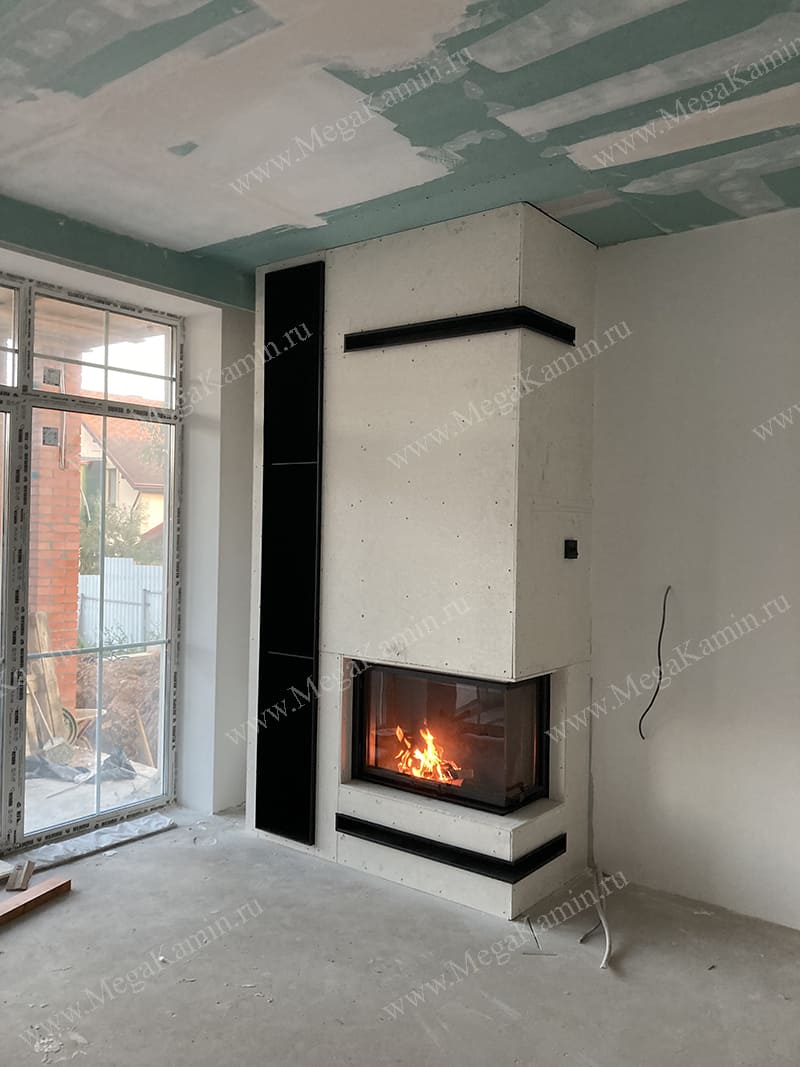 7. Камин пристенно-угловой топка "SCHMID"