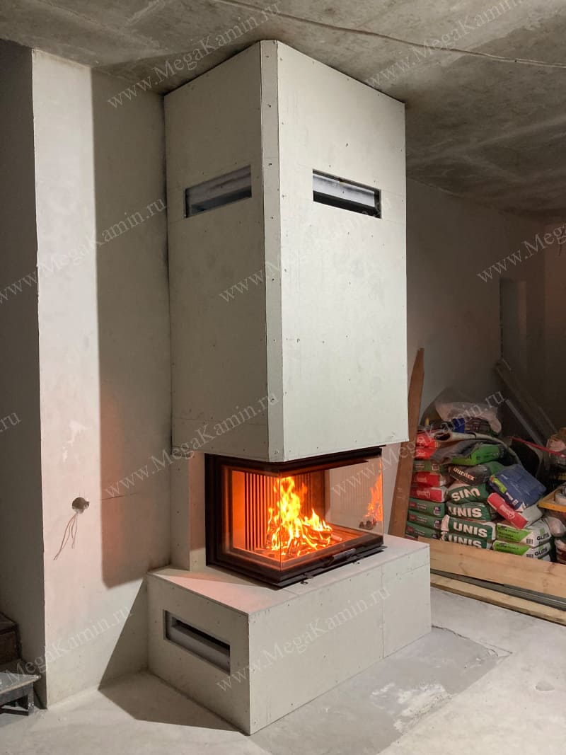 31. Камин пристенный трехсторонний топка "АСТОВ"